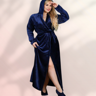 روب كحلى طويل قطيفه 