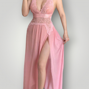 لانجرى طويل بفتحه بالون الوردى 